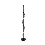 Modern Swirly Led Floor Lamp In Black With Adjustable Light Colors For Bedroom Reading