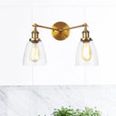 Modern Tapered Glass Wall Lamp - 2-Light Industrial Sconce Lighting In Black/Bronze/Brass Brass