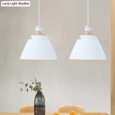 Modern Tapered Pendant Light - Grey/White/Yellow Metal Ceiling Lighting