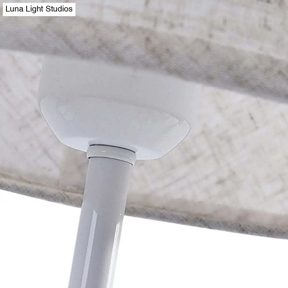 Modern Tapered Reading Book Light: Fabric Led Desk Lamp In Black/White For Bedside