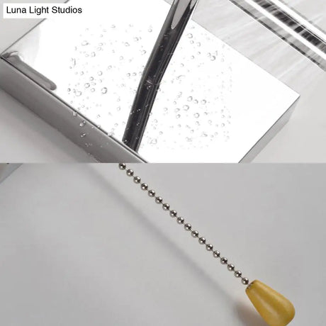 Modern Tapered Wall Sconce With Fabric Shade Chrome Finish - Led Bedside Lighting