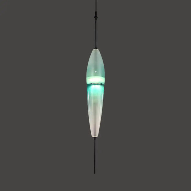 Modern Blue Teardrop Pendant Lamp With Glass Shade In White/Warm Light