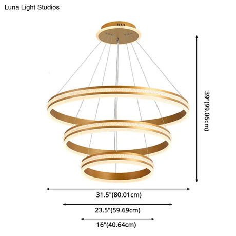 Modern Tiers Led Chandelier: Minimalist Acrylic Parlor Ring Suspension Light