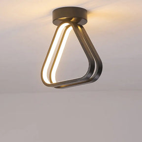 Modern Triangle Acrylic Led Ceiling Light In Black/White With Multiple Color Options Black / Warm