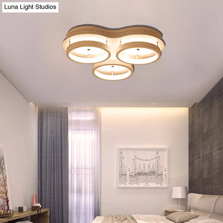 Modern Triangular Flush Led Ceiling Light With Warm/White Acrylic Lighting