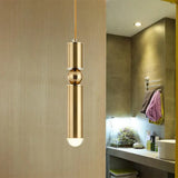 Modern Tube Hanging Light - Metal Black/White/Brass Led Suspension Pendant In Warm Ideal For Dining