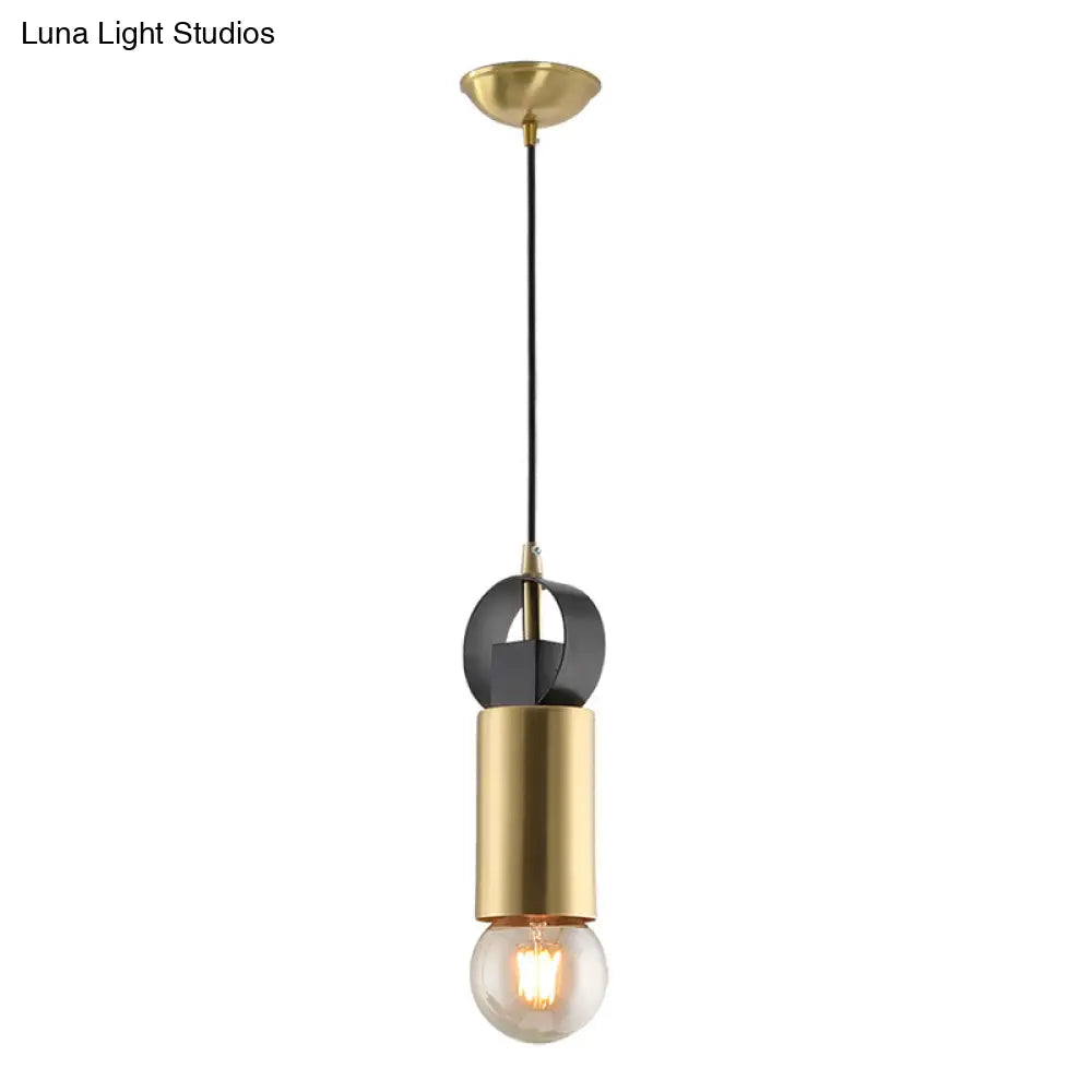 Modern Tube Mini Pendulum Light - Brass Finish For Bedroom Suspension