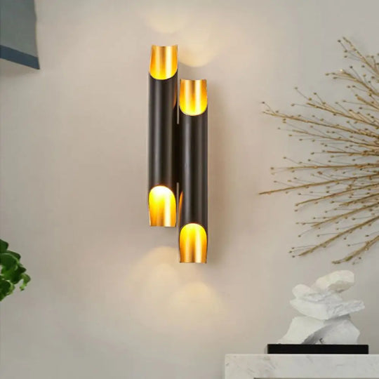 Modern Tubular Aluminum Wall Sconce For Living Room Lighting 2 / Black