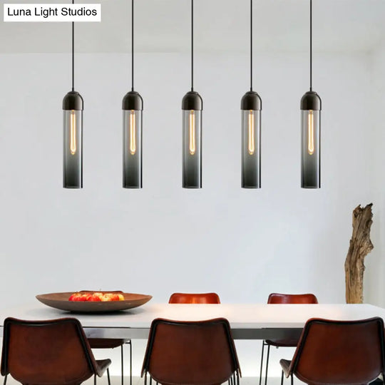 Modern Tubular Hanging Pendant Light - Glass Suspension Lamp For Dining Room 1-Light