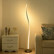 Modern Twist Aluminum Led Floor Lamp Simplistic Stand For Living Room Black