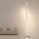 Modern Twist Aluminum Led Floor Lamp Simplistic Stand For Living Room White