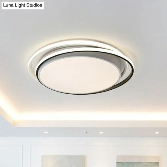 Modern Ultrathin Led Flush Mount Acrylic Round Ceiling Light For Living Room White / 15’ Third Gear