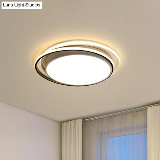 Modern Ultrathin Led Flush Mount Acrylic Round Ceiling Light For Living Room White / 15’ Warm