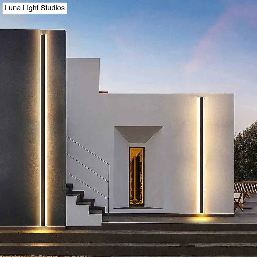 Modern Waterproof Outdoor Long Strip Led Wall Lamp Ip65 Aluminum Light Garden Porch Sconce 110V