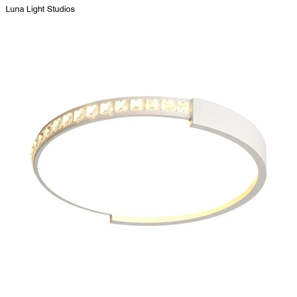 Modern White Acrylic Circle Flush Mount Ceiling Light For Kitchen