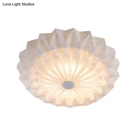 Modern White Acrylic Flush Mount Led Light With Dome Shade - 21’/26’ Wide