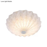 Modern White Acrylic Flush Mount Led Light With Dome Shade - 21’/26’ Wide