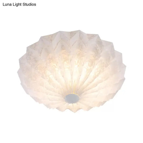 Modern White Acrylic Flush Mount Led Light With Dome Shade - 21’/26’ Wide