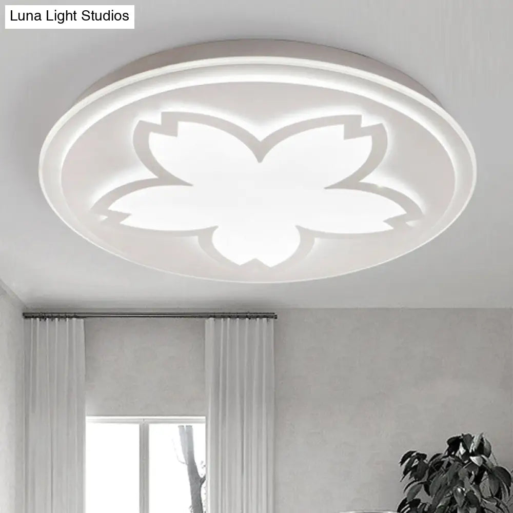Modern White Acrylic Led Ceiling Light With Circular Petal Design For Kitchen / 16’