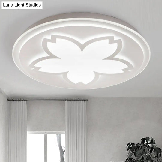 Modern White Acrylic Led Ceiling Light With Circular Petal Design For Kitchen / 16’
