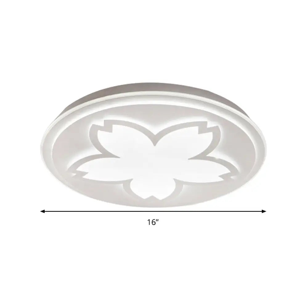 Modern White Acrylic Led Ceiling Light With Circular Petal Design For Kitchen