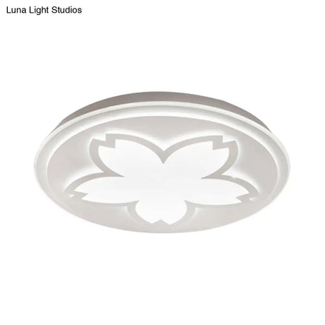 Modern White Acrylic Led Ceiling Light With Circular Petal Design For Kitchen