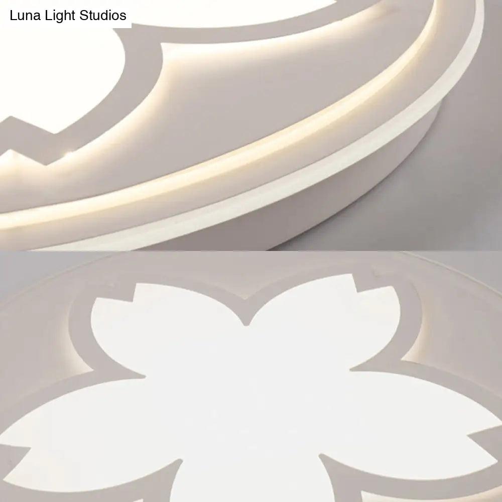 Modern White Acrylic Led Ceiling Light With Circular Petal Design For Kitchen