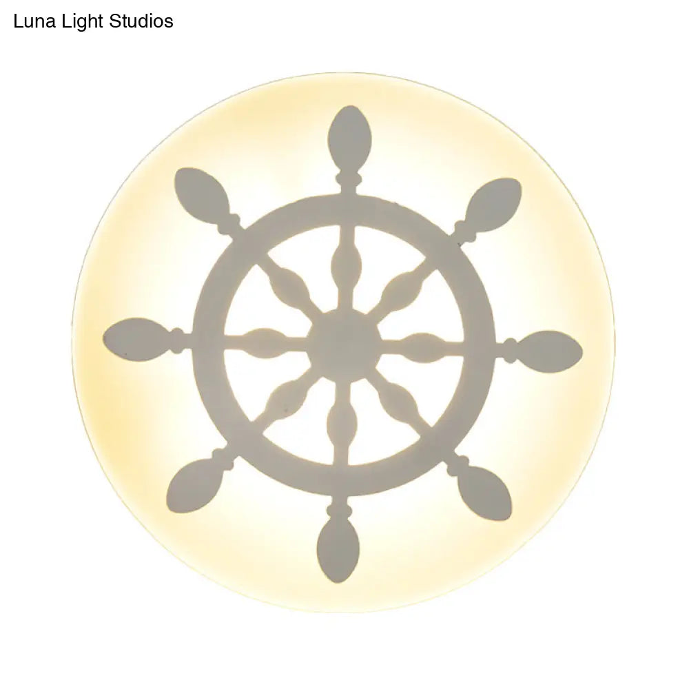 Modern White Acrylic Led Wall Lamp For Stairs - Flat Cartoon Shape Stylish Design