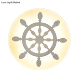 Modern White Acrylic Led Wall Lamp For Stairs - Flat Cartoon Shape Stylish Design