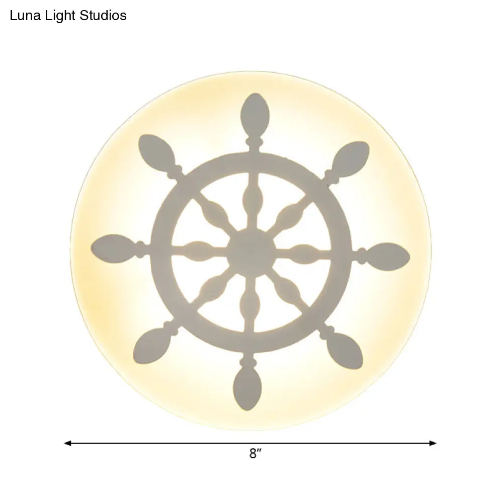 Modern White Acrylic Led Wall Lamp For Stairs - Flat Cartoon Shape Stylish Design