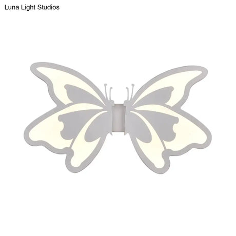 Modern White Acrylic Led Wall Lamp For Stairs - Flat Cartoon Shape Stylish Design