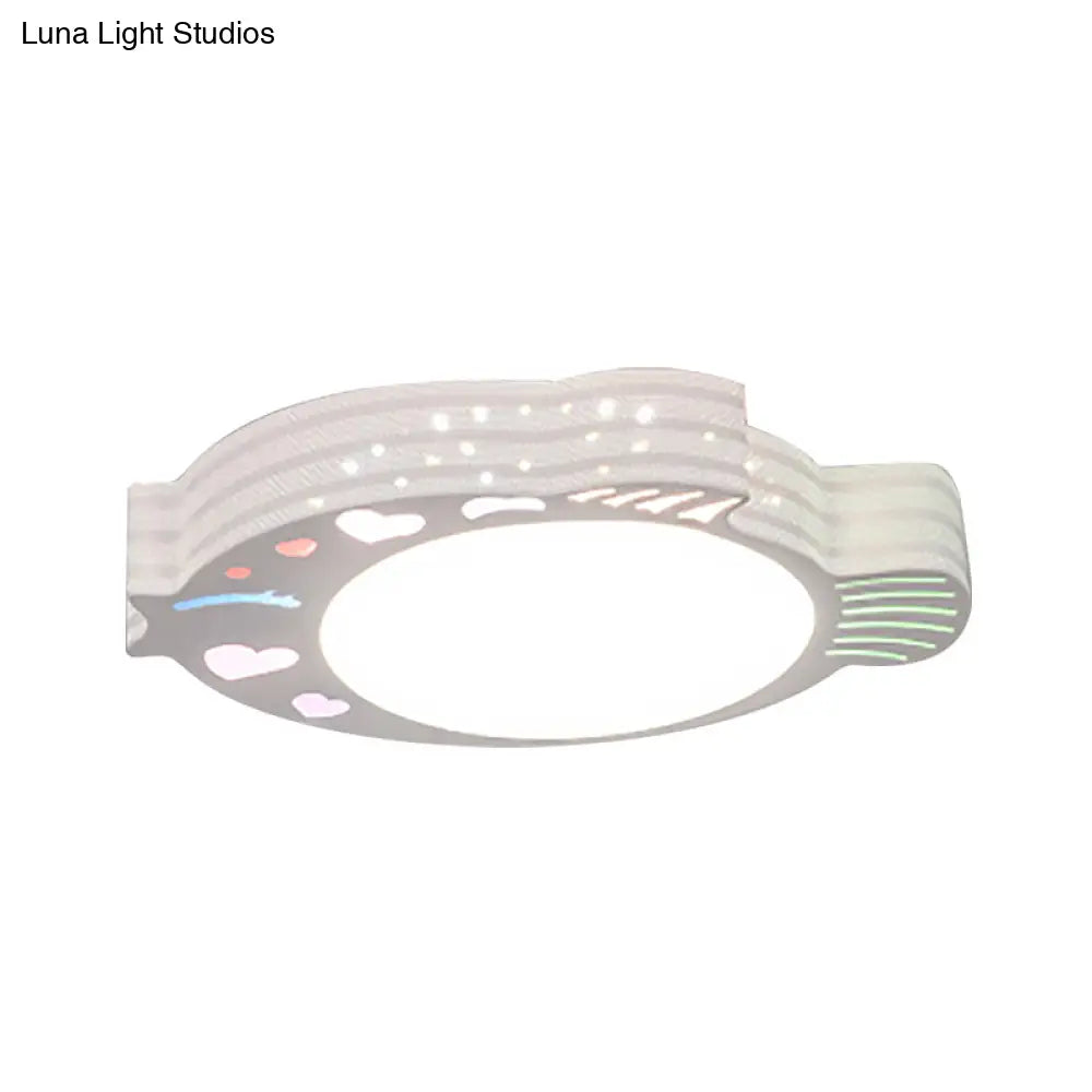 Modern White Acrylic Round Flush Mount Ceiling Light For Bedroom