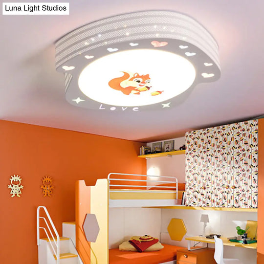 Modern White Acrylic Round Flush Mount Ceiling Light For Bedroom / A