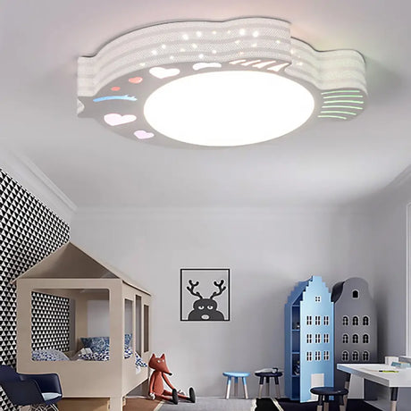 Modern White Acrylic Round Flush Mount Ceiling Light For Bedroom / B