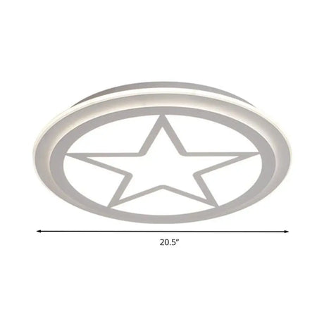 Modern White Acrylic Star Ceiling Light For Childrens Bedroom