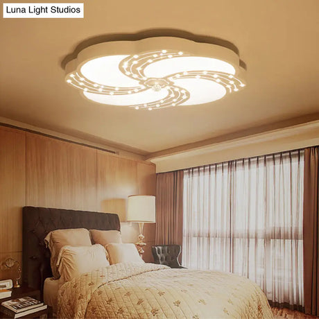 Modern White Acrylic Swirl Flushmount Lights - 18’/19.5’/31.5’ Creative Flush Mount Light For