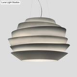 Modern White Bistro Pendant Chandelier with Metallic Finish 6 Tiers 3 Bulbs White