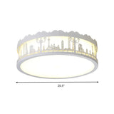 Modern White Circle Ceiling Light Fixture For Nursing Room