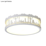 Modern White Circle Ceiling Light Fixture For Nursing Room
