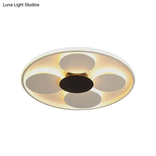 Modern White Circular Acrylic Flush Mount Ceiling Light For Living Room