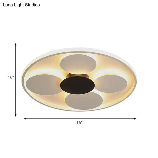 Modern White Circular Acrylic Flush Mount Ceiling Light For Living Room