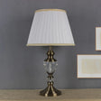 Modern White Crystal Table Lamp: Flared Design Small Desk Light For Living Room