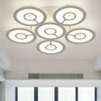 Modern White Floral Led Ceiling Light With Acrylic Fixture - Semi - Flush Mount For Living Room 6 /