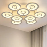Modern White Floral Led Ceiling Light With Acrylic Fixture - Semi - Flush Mount For Living Room 9 /