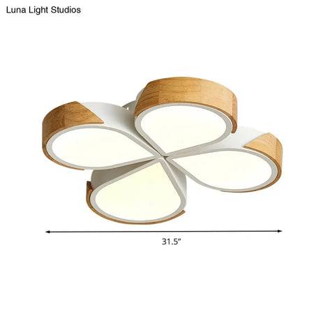 Modern White Flower Flush Mount Ceiling Light For Bedroom