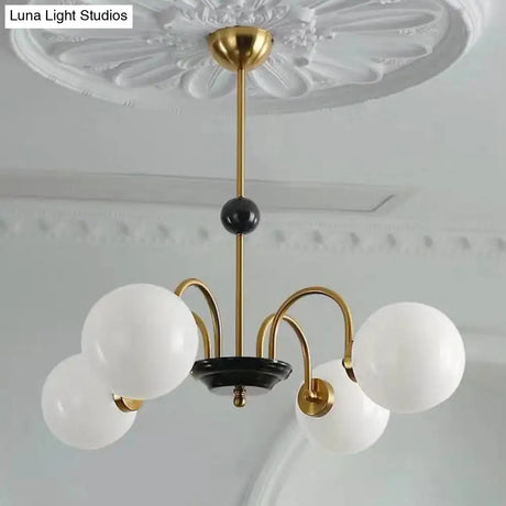 Modern White Glass Chandelier For Bedroom Lighting