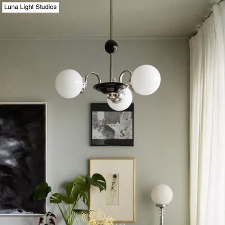 Modern White Glass Chandelier For Bedroom Lighting