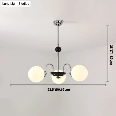Modern White Glass Chandelier For Bedroom Lighting