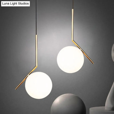 Modern White Glass Pendant Bedroom Light Fixture