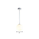 Modern White Glass Pendant Lamp - Opaque Spherical Design For Dining Room Lighting / 6’